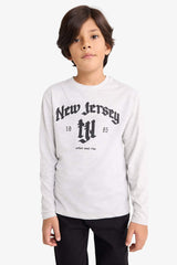 Boys Crew Neck Printed Long Sleeve T-Shirt