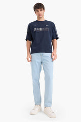 100% Cotton Loose Fit Relaxed Cut Crew Neck Back Printed Short Sleeve T-Shirt