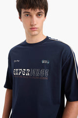 100% Cotton Loose Fit Relaxed Cut Crew Neck Back Printed Short Sleeve T-Shirt