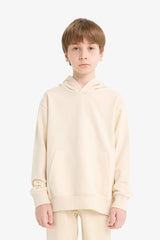 Boys Basic Plain Hooded School Sweatshirt