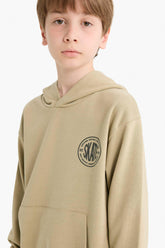 Boys Hooded Printed School Sweatshirt
