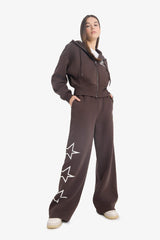 Cool Wide Leg Printed Thick Sweatpants