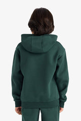 Boys Hooded Printed Sweatshirt with Soft Fur Inside