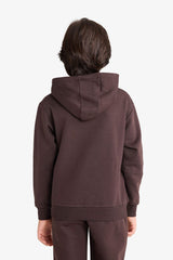 Boys Hooded Printed Sweatshirt with Soft Fur Inside