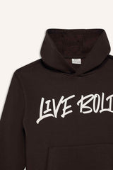 Boys Hooded Printed Sweatshirt with Soft Fur Inside