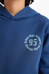 Boys Hooded Printed Sweatshirt with Soft Fur Inside