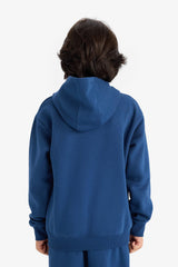 Boys Hooded Printed Sweatshirt with Soft Fur Inside