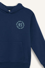 Boys Hooded Printed Sweatshirt with Soft Fur Inside