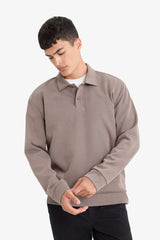 Regular Fit Polo Neck Sweatshirt
