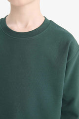 T-shirt for boys with long sleeves, loose fit, round neck.