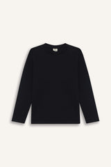 T-shirt for boys with long sleeves, loose fit, round neck.