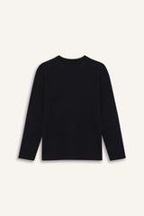 T-shirt for boys with long sleeves, loose fit, round neck.