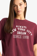 Oversize Wide Pattern Crew Neck Printed Short Sleeve T-Shirt