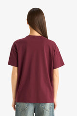 Oversize Wide Pattern Crew Neck Printed Short Sleeve T-Shirt