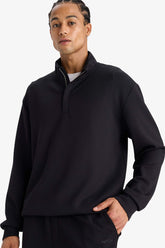 DeFactoFit Standard Fit Stand Collar Half Zippered Modal Sports Sweatshirt