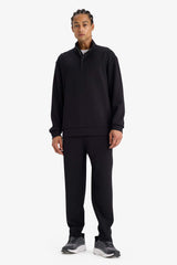 DeFactoFit Standard Fit Stand Collar Half Zippered Modal Sports Sweatshirt