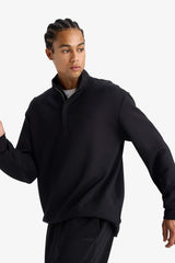 DeFactoFit Standard Fit Stand Collar Half Zippered Modal Sports Sweatshirt