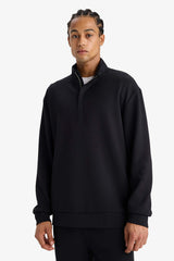 DeFactoFit Standard Fit Stand Collar Half Zippered Modal Sports Sweatshirt