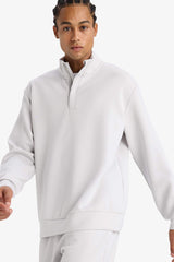 DeFactoFit Standard Fit Stand Collar Half Zippered Modal Sports Sweatshirt