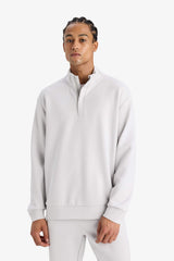 DeFactoFit Standard Fit Stand Collar Half Zippered Modal Sports Sweatshirt