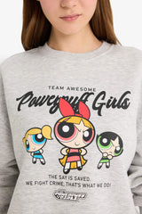 Cool PowerPuff Girls Regular Fit Crew Neck Printed Sweater in Heavyweight Fabric