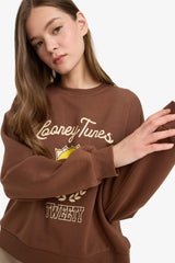 Cool Looney Tunes regular fit crew neck sweater with print in heavyweight material