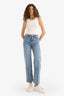 Comfort Straight High Waist Ankle Length Washed Jean Trousers