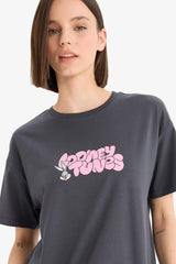 Cool Looney Tunes Oversize Wide-Mould Back Printed Short Sleeve T-Shirt