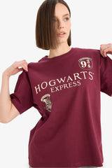Cool Harry Potter Oversize Wide-Mould Back Printed Short Sleeve T-Shirt
