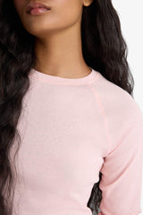 Slim-fit ribbed crew neck long sleeve t-shirt