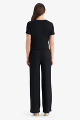 Straight cut, ribbed trousers