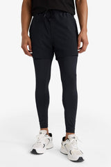 Slim Fit, Narrow Cut, Athletic, Standard Leg, Woven Shorts with Inner Leggings