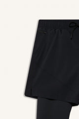 Slim Fit, Narrow Cut, Athletic, Standard Leg, Woven Shorts with Inner Leggings