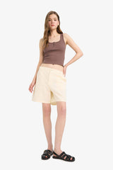 Cool Fitted Buttoned Ribbed Camisole Undershirt