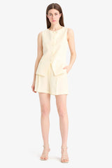 High Waist Linen Blend Shorts