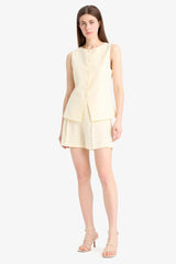 High Waist Linen Blend Shorts