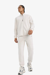 DeFactoFit Standard Fit Zipper Pocket Straight Leg Soft Touch Scuba Diving Fabric Sports Jogger Tracksuit Bottoms