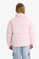 Girls Waterproof Zippered Puffer Coat
