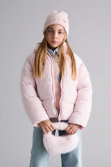 Girls Waterproof Zippered Puffer Coat