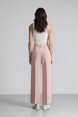 Afra X Defacto High Waist Long Length Wide Leg Crepe Fabric Trousers