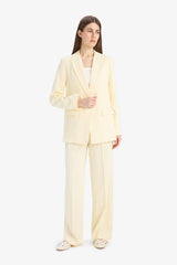 Afra X Defacto High Waist Long Length Wide Leg Crepe Fabric Trousers