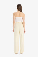 Afra X Defacto High Waist Long Length Wide Leg Crepe Fabric Trousers