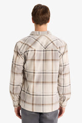 Regular Fit Plaid Fleece Long-Sleeve Shirt
