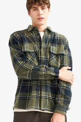Regular Fit Plaid Fleece Long-Sleeve Shirt