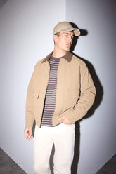 Regular Fit Shirt Collar Jacket with Inner Pockets