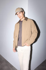 Regular Fit Shirt Collar Jacket with Inner Pockets