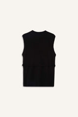 Crew Neck Belt Detailed Knit Sweater