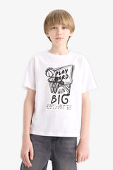 Boy Crew Neck Printed Short Sleeve T-Shirt