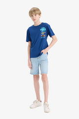 Boys Crew Neck Printed Short Sleeve T-Shirt