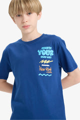 Boys Crew Neck Printed Short Sleeve T-Shirt